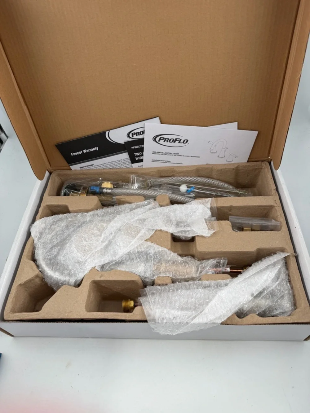ProFlo Willett 2 Handle Bathroom Sink Faucet in Brushed Nickel w/Pop-Up Drain